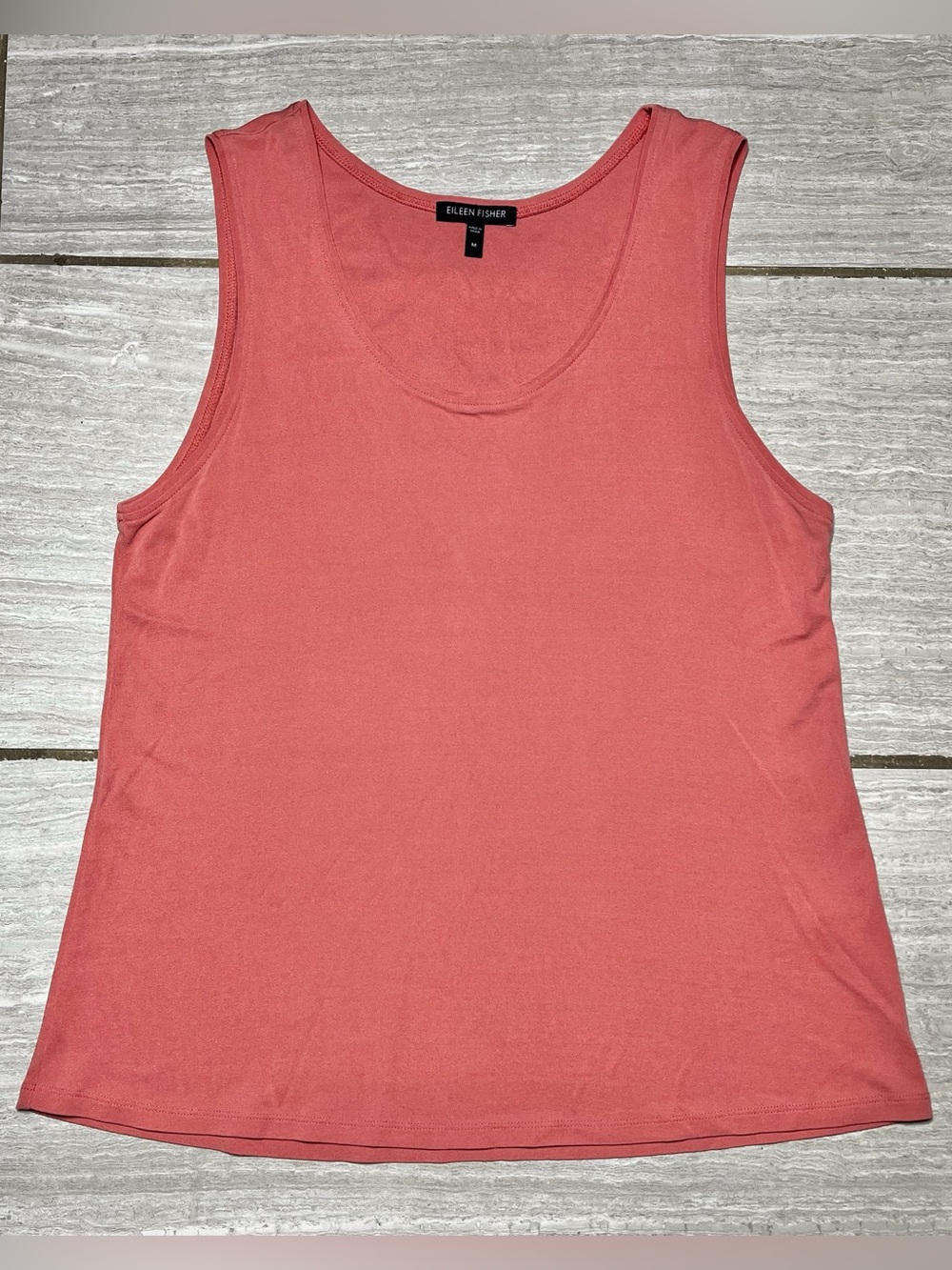 Eileen Fisher M Women's Pink 100% Silk Shell Tank Relaxed Travel Beach Summer